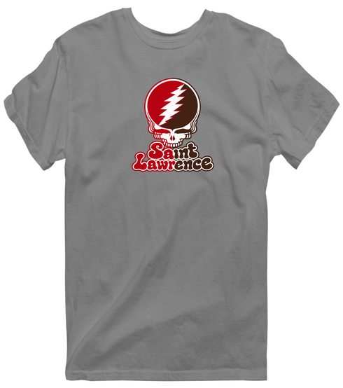 St Lawrence Stealie Premium Unisex T-Shirt — Design: St Lawrence University — Dark Heather