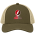 St Lawrence Stealie Premium Unisex Trucker Cap — Design: St Lawrence University — Moss/Khaki