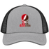 St Lawrence Stealie Premium Unisex Trucker Cap — Design: St Lawrence University — Heather Grey/Black