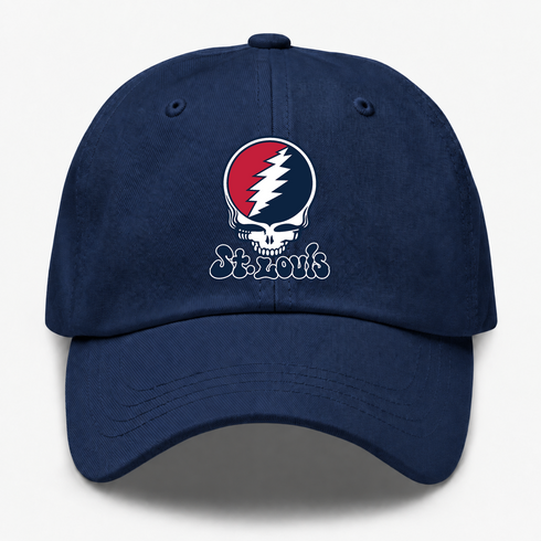 St. Louis Baseball Stealie Grateful Dead Dad Hat — St. Louis Cardinals — Navy