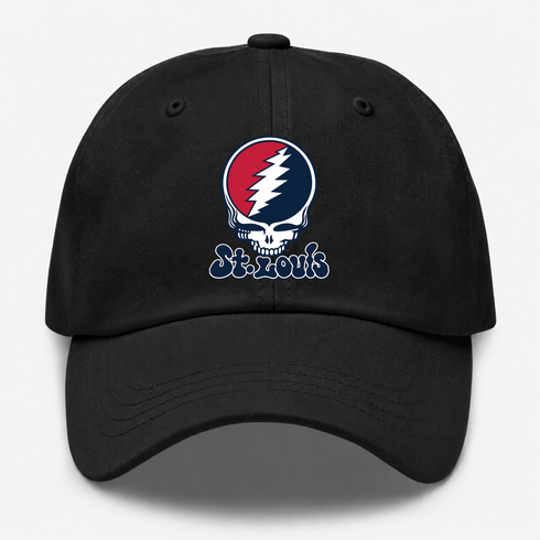 St. Louis Baseball Stealie Grateful Dead Dad Hat — St. Louis Cardinals — Black