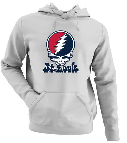 St. Louis Baseball Stealie Grateful Dead Hoodie — St. Louis Cardinals — Sport Grey