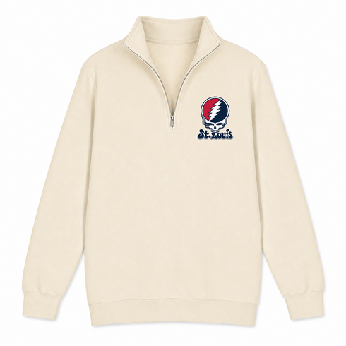 St. Louis Baseball Stealie Grateful Dead Quarter-Zip — St. Louis Cardinals — Sand