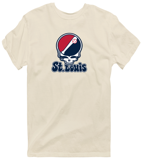 St. Louis Baseball Stealie Grateful Dead T-Shirt — St. Louis Cardinals — Sand