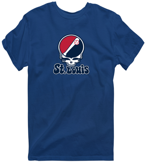 St. Louis Baseball Stealie Grateful Dead T-Shirt — St. Louis Cardinals — Navy