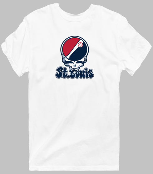 St. Louis Baseball Stealie Grateful Dead T-Shirt — St. Louis Cardinals — White