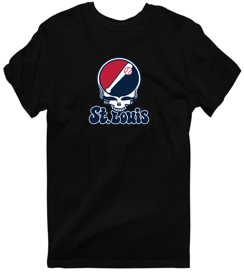 St. Louis Baseball Stealie Grateful Dead T-Shirt — St. Louis Cardinals — Black