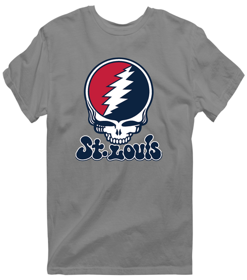 St. Louis Baseball Stealie Grateful Dead T-Shirt — St. Louis Cardinals — Dark Heather
