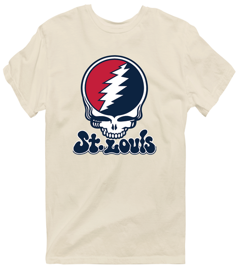 St. Louis Baseball Stealie Grateful Dead T-Shirt — St. Louis Cardinals — Sand