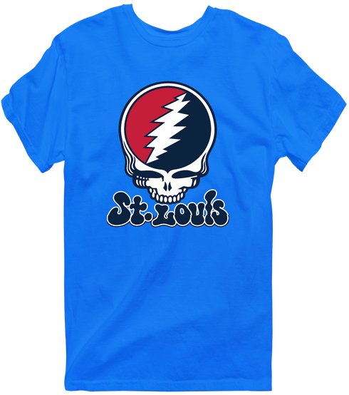 St. Louis Baseball Stealie Grateful Dead T-Shirt — St. Louis Cardinals — Royal