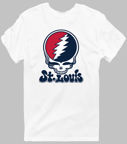 St. Louis Baseball Stealie Grateful Dead T-Shirt — St. Louis Cardinals — White