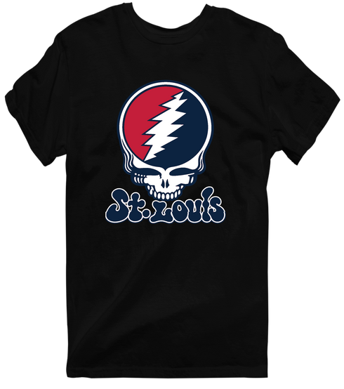 St. Louis Baseball Stealie Grateful Dead T-Shirt — St. Louis Cardinals — Black