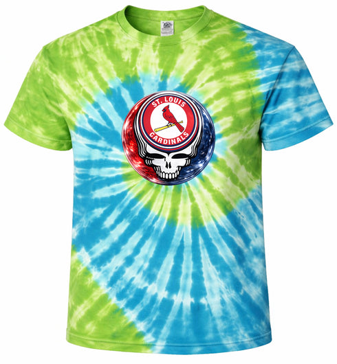 St. Louis Cardinals Crystal Stealie Tie-Dye T-Shirt