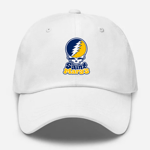St Marys Stealie Premium Unisex Dad Hat — Design: St. Mary's College of Maryland — White
