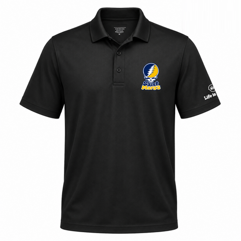 St Marys Stealie Premium Unisex Polo — Design: St. Mary's College of Maryland — Black