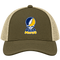 St Marys Stealie Premium Unisex Trucker Cap — Design: St. Mary's College of Maryland — Moss/Khaki
