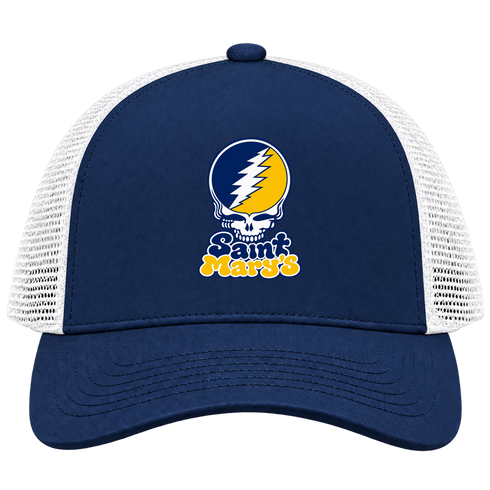 St Marys Stealie Premium Unisex Trucker Cap — Design: St. Mary's College of Maryland — Navy/White