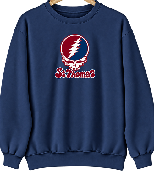 St Thomas Stealie Premium Unisex Crewneck — Design: St Thomas University — Navy