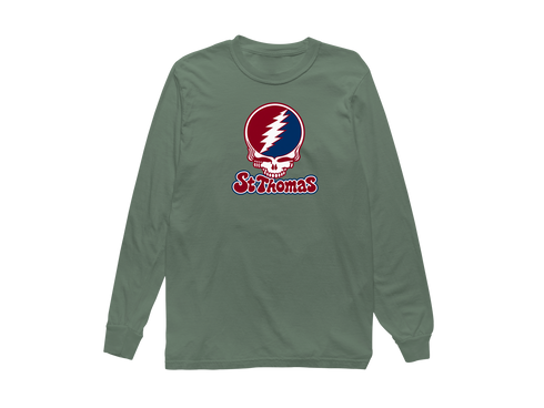 St Thomas Stealie Premium Unisex Long-Sleeve — Design: St Thomas University — Light Green