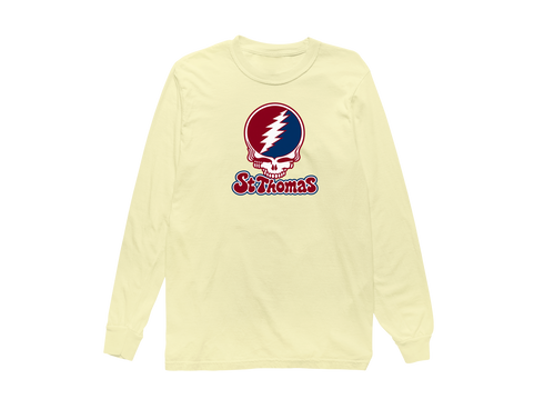 St Thomas Stealie Premium Unisex Long-Sleeve — Design: St Thomas University — Butter