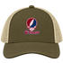 St Thomas Stealie Premium Unisex Trucker Cap — Design: St Thomas University — Moss/Khaki