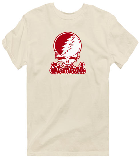 Stanford Stealie Premium Unisex T-Shirt — Design: Stanford University — Sand