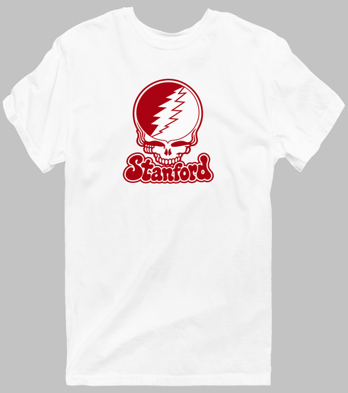 Stanford Stealie Premium Unisex T-Shirt — Design: Stanford University — White