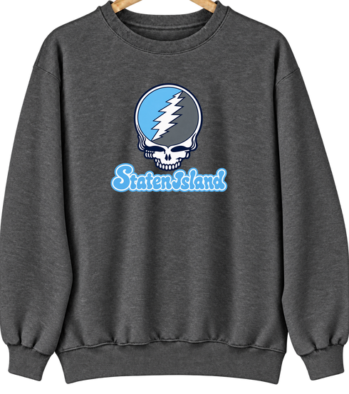 Staten Island Stealie Premium Unisex Crewneck — Design: Staten Island College of — Dark Heather