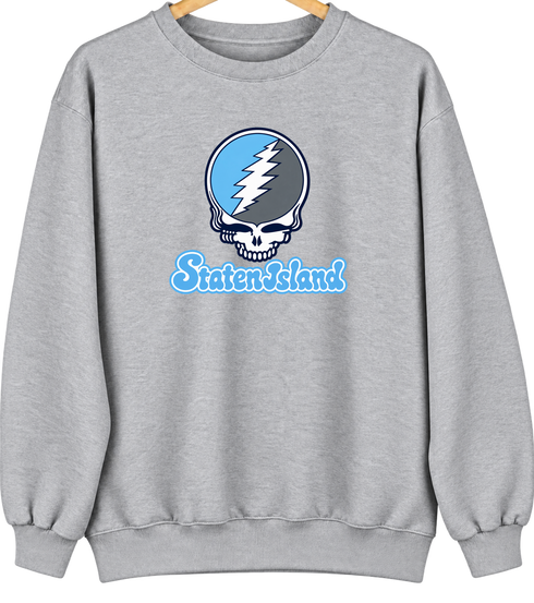 Staten Island Stealie Premium Unisex Crewneck — Design: Staten Island College of — Sport Grey