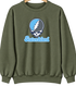 Staten Island Stealie Premium Unisex Crewneck — Design: Staten Island College of — Military Green