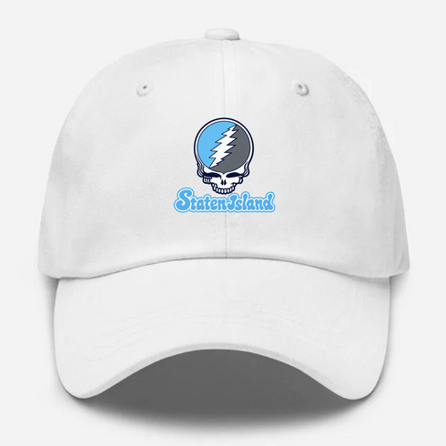 Staten Island Stealie Premium Unisex Dad Hat — Design: Staten Island College of — White