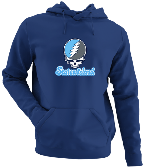 Staten Island Stealie Premium Unisex Hoodie — Design: Staten Island College of — Navy