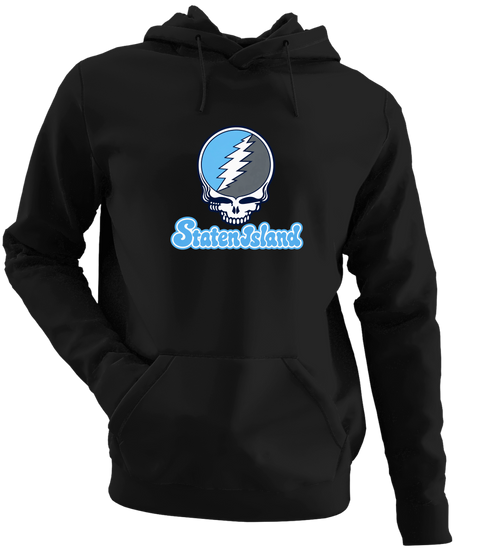 Staten Island Stealie Premium Unisex Hoodie — Design: Staten Island College of — Black