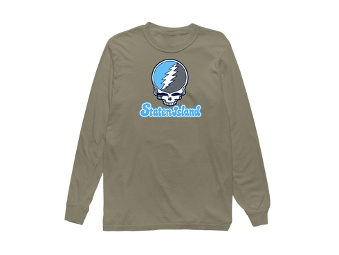 Staten Island Stealie Premium Unisex Long-Sleeve — Design: Staten Island College of — Sandstone