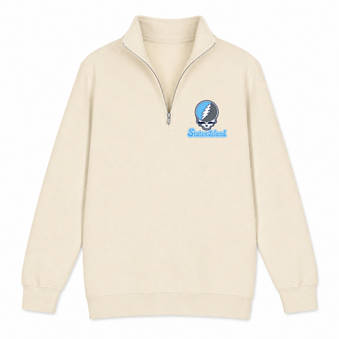 Staten Island Stealie Premium Unisex Quarter-Zip — Design: Staten Island College of — Sand