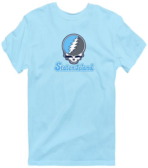 Staten Island Stealie Premium Unisex T-Shirt — Design: Staten Island College of — Light Blue