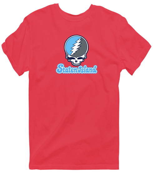 Staten Island Stealie Premium Unisex T-Shirt — Design: Staten Island College of — Heather Red