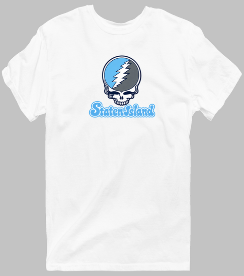 Staten Island Stealie Premium Unisex T-Shirt — Design: Staten Island College of — White