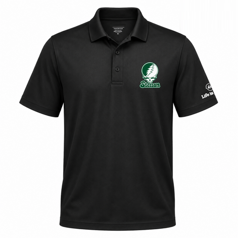 Stetson Stealie Premium Unisex Polo — Design: Stetson University — Black