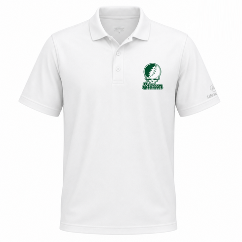 Stetson Stealie Premium Unisex Polo — Design: Stetson University — White