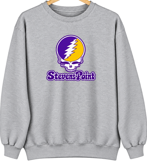 Steven Point Stealie Premium Unisex Crewneck — Design: Wisconsin-Stevens Point University of — Sport Grey