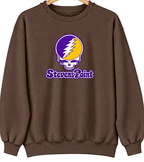 Steven Point Stealie Premium Unisex Crewneck — Design: Wisconsin-Stevens Point University of — Brown