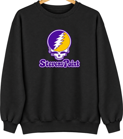 Steven Point Stealie Premium Unisex Crewneck — Design: Wisconsin-Stevens Point University of — Black