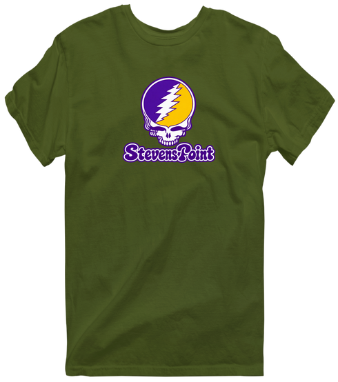 Steven Point Stealie Premium Unisex T-Shirt — Design: Wisconsin-Stevens Point University of — Military Green