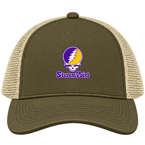 Steven Point Stealie Premium Unisex Trucker Cap — Design: Wisconsin-Stevens Point University of — Moss/Khaki