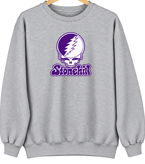 Stonehill Stealie Premium Unisex Crewneck — Design: Stonehill College — Sport Grey