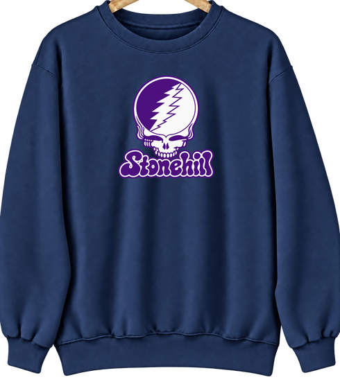 Stonehill Stealie Premium Unisex Crewneck — Design: Stonehill College — Navy