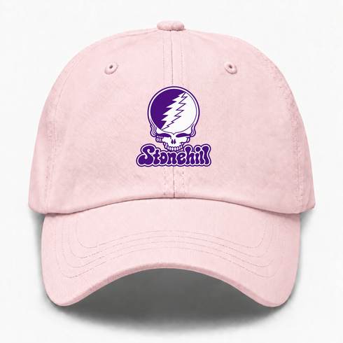 Stonehill Stealie Premium Unisex Dad Hat — Design: Stonehill College — Pink
