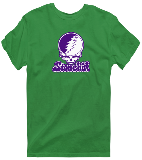 Stonehill Stealie Premium Unisex T-Shirt — Design: Stonehill College — Irish Green
