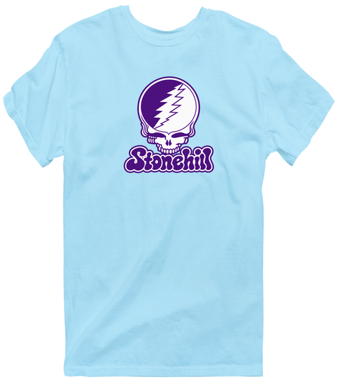 Stonehill Stealie Premium Unisex T-Shirt — Design: Stonehill College — Light Blue
